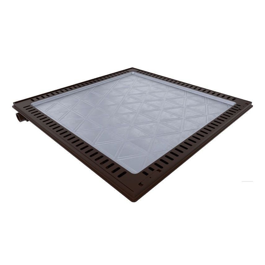 Ver imagem 5 de Tampa Casa Máquina Alumínio Rebaixo Aparente Marrom 80x80cm