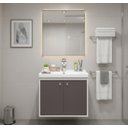 Ver imagem 1 de Gabinete Armário para Banheiro 50cm Mdf com Cuba - Bergamo Branco