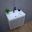 Ver imagem 6 de Gabinete Armário para Banheiro 50cm Mdf com Cuba - Bergamo Branco