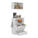 Ver imagem 3 de Kit Armário de Cozinha Aéreo 62,5cm com Balcão Multiuso Multimóveis Mp5063 Branco