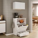 Ver imagem 1 de Kit Armário de Cozinha Aéreo 62,5cm com Balcão Multiuso Multimóveis Mp5063 Branco