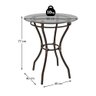 Mesa de Jardim/área de Lazer 60cm Vidro e Aço com Junco Sintético Multimóveis Cr8005 Café - 4