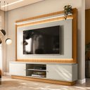 Ver imagem 2 de Estante Home para Tv 75 Pol Ripado com Led 215cm Coimbra L05 Nature Off White - Lyam Decor