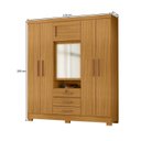 Ver imagem 3 de Guarda-Roupa Capelinha 6 Portas com Espelho e 3 Gavetas com Chave Gales Marrom/Carvalho Americano