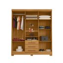 Ver imagem 4 de Guarda-Roupa Capelinha 6 Portas com Espelho e 3 Gavetas com Chave Gales Marrom/Carvalho Americano