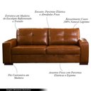 Ver imagem 4 de Sofá Decorativo 2 Lugares Turim 150cm Couro Conhaque G58 - Gran Belo