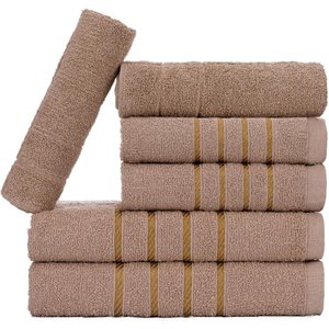 Jogo de Toalhas 6 Pçs - 2 Banho 2 Rosto 2 Piso Montreal 100% Algodão Marrom