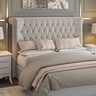Cabeceira Estofada Cama Box King 1,95 Mirage para Quarto em Linho Cinza - Larbelle - 1