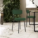 Ver imagem 2 de Kit 06 Cadeiras Decorativas Estofada Sala De Jantar Barcelona L02 Suede Verde Musgo - Lyam Decor