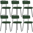 Ver imagem 1 de Kit 06 Cadeiras Decorativas Estofada Sala De Jantar Barcelona L02 Suede Verde Musgo - Lyam Decor