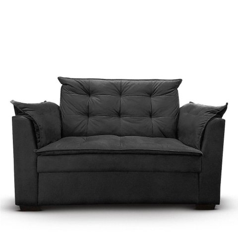 Sofá 2 Lugares para Sala Moderno Confortável Tatiana Suede Cor:preto