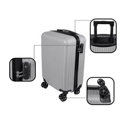 Mala Bordo Cinza 10kg C/ Cadeado Avião Cabine Anac Roda 360° - 5