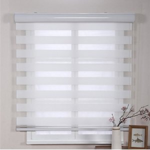 Persiana Rolo Duplo Bandô Sunny Branca 140 (L) x 160 (A) Cortina Zebra Double Vision 1,40 X 1,60