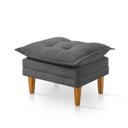 Ver imagem 5 de Poltrona Khali Reclinavel com Puff Apoio P/ Pés em Veludo:grafite