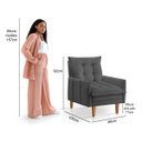 Ver imagem 6 de Poltrona Khali Reclinavel com Puff Apoio P/ Pés em Veludo:grafite