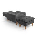 Ver imagem 3 de Poltrona Khali Reclinavel com Puff Apoio P/ Pés em Veludo:grafite