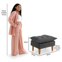 Ver imagem 7 de Poltrona Khali Reclinavel com Puff Apoio P/ Pés em Veludo:grafite