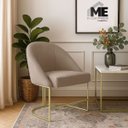 Ver imagem 3 de Banqueta Poltrona Lua Penteadeira e Salão com Base Metálica:capuccino