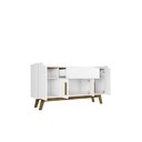Ver imagem 5 de Buffet Aparador 4 Portas 1 Gaveta Future Bechara Branco/Canela 81x136x36