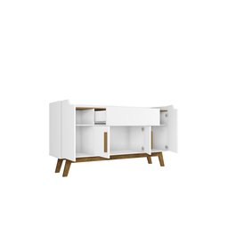 Buffet Aparador 4 Portas 1 Gaveta Future Bechara Branco/Canela 81x136x36 - 5