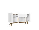 Ver imagem 5 de Buffet Aparador 4 Portas 1 Gaveta Future Bechara Branco/Canela 81x136x36