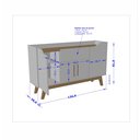Ver imagem 3 de Buffet Aparador 4 Portas 1 Gaveta Future Bechara Branco/Canela 81x136x36