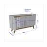 Buffet Aparador 4 Portas 1 Gaveta Future Bechara Branco/Canela 81x136x36 - 3