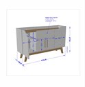 Ver imagem 3 de Buffet Aparador 4 Portas 1 Gaveta Future Bechara Branco/Canela 81x136x36