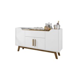 Buffet Aparador 4 Portas 1 Gaveta Future Bechara Branco/Canela 81x136x36 - 2
