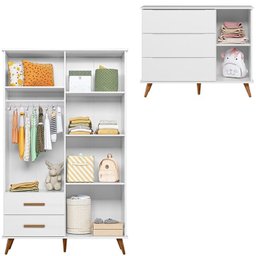 Guarda Roupas e Comoda Lunoh Branco Acetinado Plla - 2