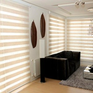 Cortina Persiana Rolo Double Vision Bege 1,30 x 2,00