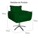 Ver imagem 5 de Kit 2 Poltronas Decorativa Clínica Com Base Giratória de Metal Opala Suede Verde - LM DECOR