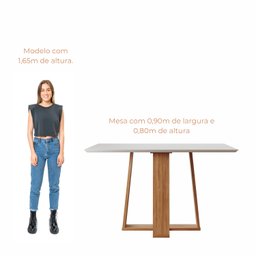 Conjunto Sala de Jantar 4 Lugares Mesa Bahê 90 e Cadeira Ane Babus - 5