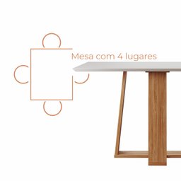 Conjunto Sala de Jantar 4 Lugares Mesa Bahê 90 e Cadeira Ane Babus - 10