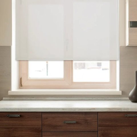 Cortina Persiana Rolo Tecido Translucido Branco 0,60 x 1,80