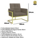 Ver imagem 3 de Poltrona Decorativa para Consultório Tecido Suede Base de Ferro Estrutura Reforçada