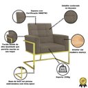 Ver imagem 2 de Poltrona Decorativa para Consultório Tecido Suede Base de Ferro Estrutura Reforçada