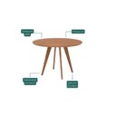 Ver imagem 5 de Sala de Jantar Mesa Acerola Redonda 109cm sem Vidro com 4 Cadeiras Sabiá Marrom/Cinamomo/Cinza