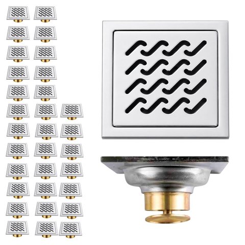 Ralo Inox 10x10 Kit 31 Uni Anti Odor Casa Cozinha Lavabo Banheiro Higienico Quintal Seguro Anti Inse