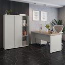 Ver imagem 3 de Conjunto de Escritório Office 3 Peças Mesa Gaveteiro Armário Hera - Via Nossa - Fendi e Freijó