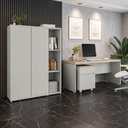 Ver imagem 2 de Conjunto de Escritório Office 3 Peças Mesa Gaveteiro Armário Hera - Via Nossa - Fendi e Freijó