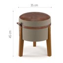 Ver imagem 3 de Puff Rest Marrom Redondo em Corino Decorativo