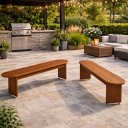 Ver imagem 4 de Mesa de Jantar Oval com Tampo de Vidro e 2 Bancos para Sala de Jantar