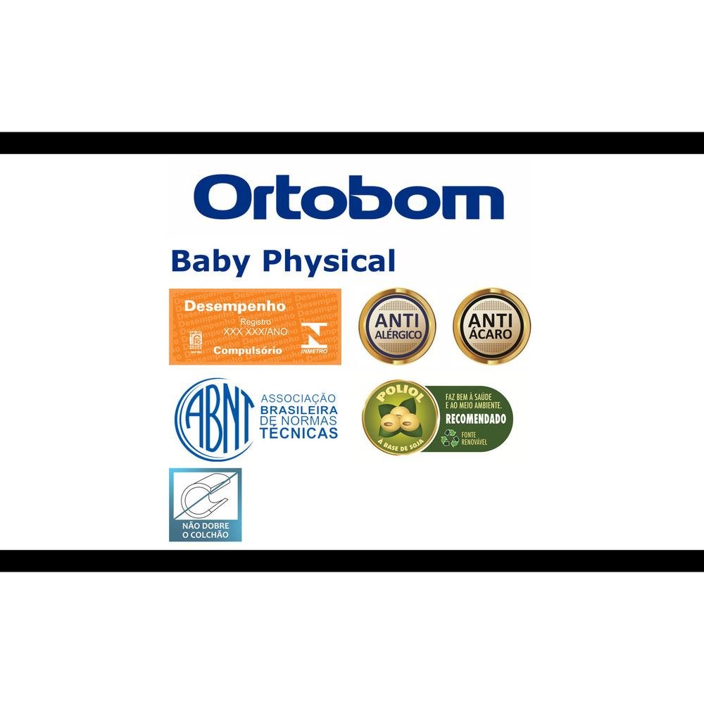 Colchão Berço Ortobom Baby Physical (70x130x10) - Espuma D18, Antialérgico e Antiácaro  - 4