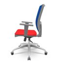 Ver imagem 3 de Cadeira Brizza Diretor Grafite Tela Azul Assento Aero Vermelho Base Relaxplax Alumínio - 65947