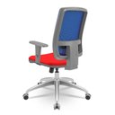 Ver imagem 2 de Cadeira Brizza Diretor Grafite Tela Azul Assento Aero Vermelho Base Relaxplax Alumínio - 65947