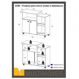 Armário Fruteira 2 Portas com Nicho Espresso Móveis - 6 Armário Fruteira 2 Portas com Nicho Espresso Móveis - 6