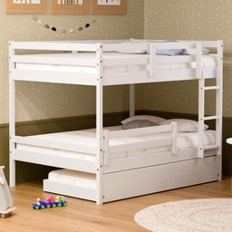 Treliche Casal Casal Dreams com Grade de Proteção Madeira Maciça Branco Megamobilia - 1