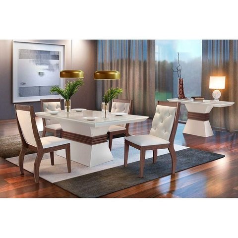 Kit 4 Cadeiras Sala Jantar Ágata Cf 4 Un Café/suede Chocolate - Rufato