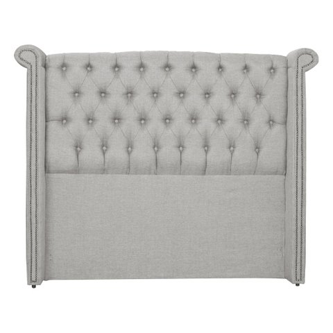 Cabeceira Estofada Sienna Para Cama Box Solteiro 90 Cm Linho Bege - LM DECOR